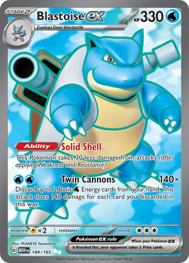 Blastoise ex #184: Pokemon Scarlet & Violet 151 in PSA Graded Pokemon Singles