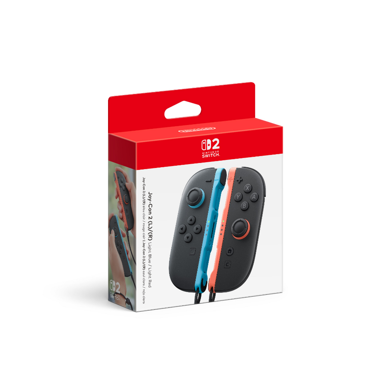 Switch 2 Joy-Con 2 (L)/(R): Light Blue/Light Red for Nintendo Switch 2