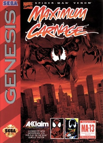 Spiderman Maximum Carnage for Sega Genesis
