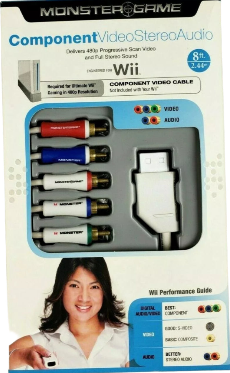 Monster Game Component Cable for Nintendo Wii – Curiosity Video Games