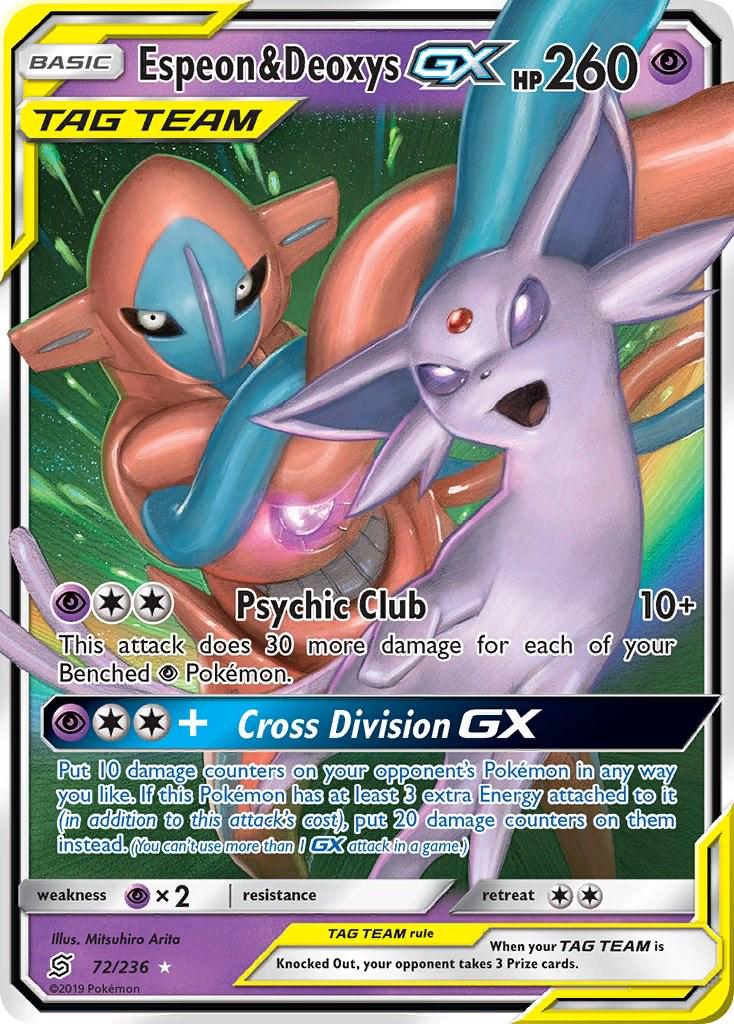 Espeon & Deoxys GX #72 (Pokemon Unified Minds) in PSA Graded Pokemon Singles