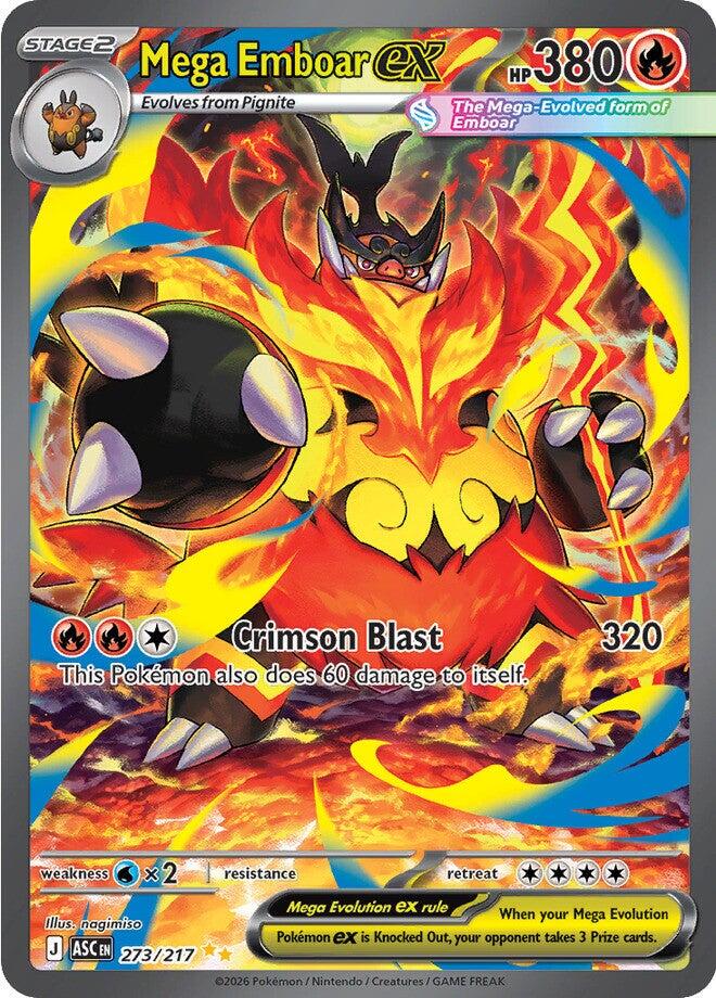 Mega Emboar ex #273 Pokemon Ascended Heroes in PSA Graded Pokemon Singles