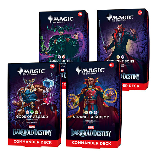 Commander Deck Display (All 4 Decks) - Marvel Darkhold Destiny In Magic the Gathering