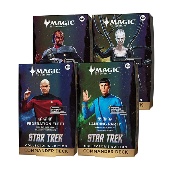 Star Trek Commander Deck Display, Collector Edition (All 4 Decks) - Star Trek (TRK) In Magic the Gathering