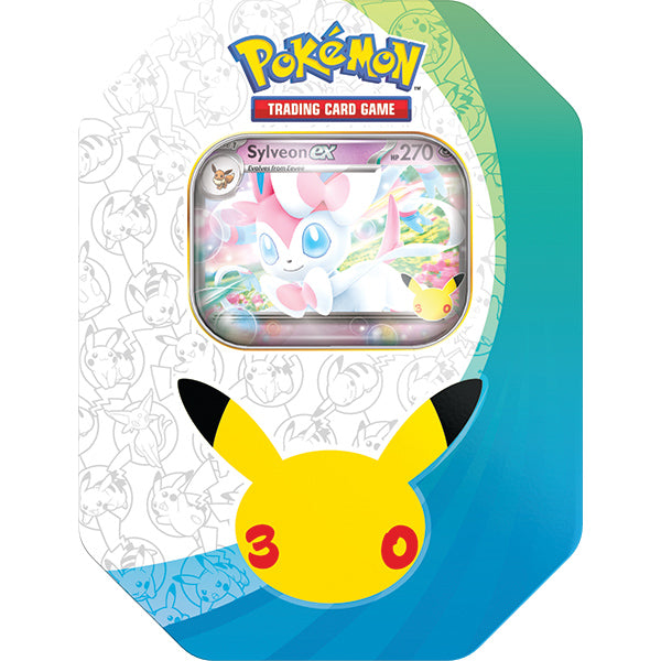 Pokemon TCG: 30th Celebration- ex Tin (Sylveon ex or Greninja ex) [Random Variant] In Pokemon Trading Cards