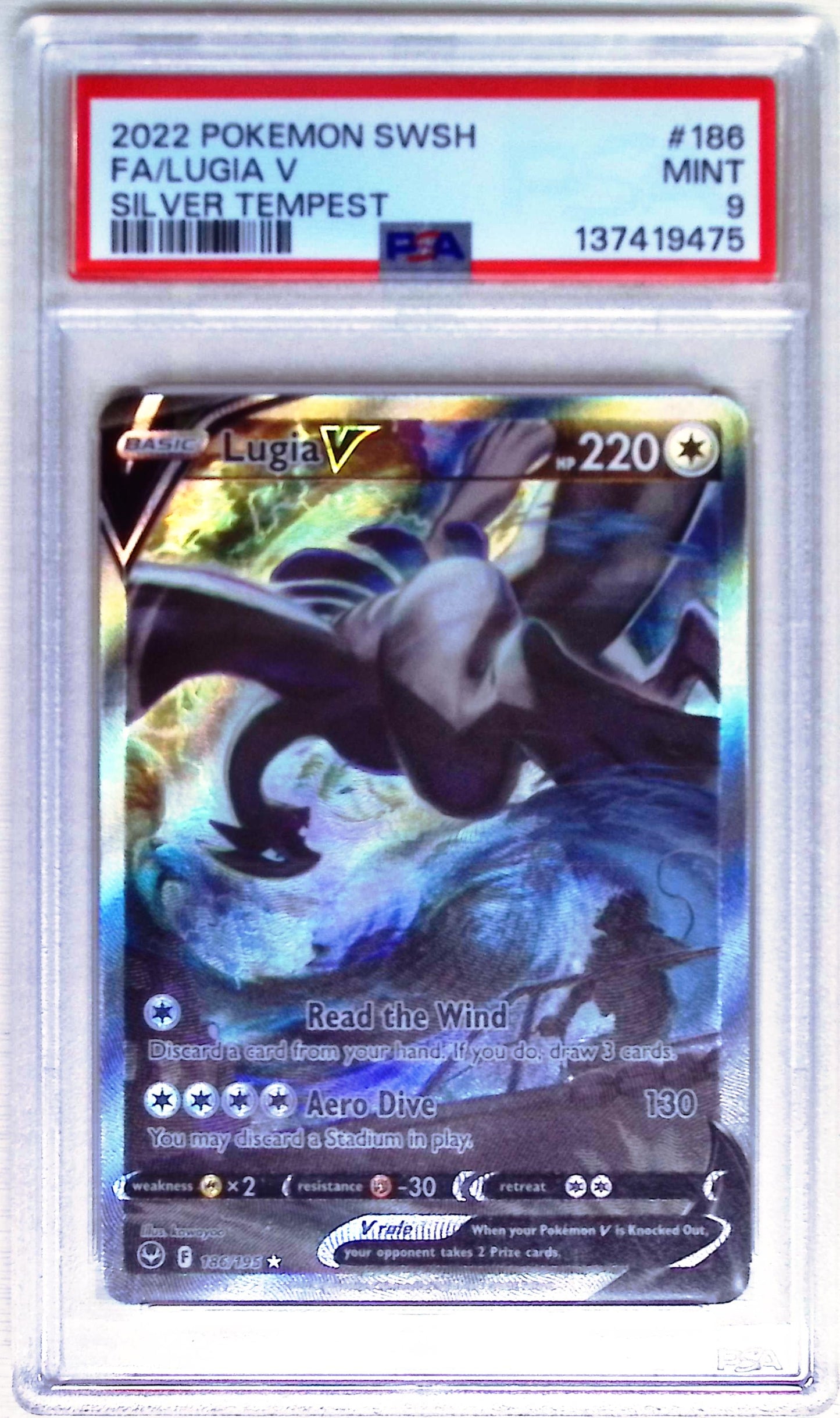 Lugia V #186 (Pokemon Silver Tempest) in PSA Graded Pokemon Singles