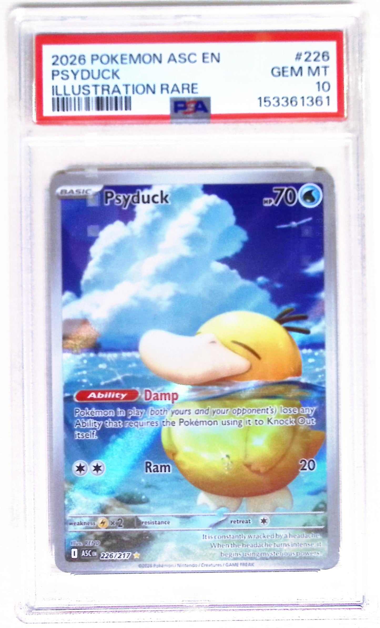 Psyduck #226 Pokemon Ascended Heroes in PSA Graded Pokemon Singles