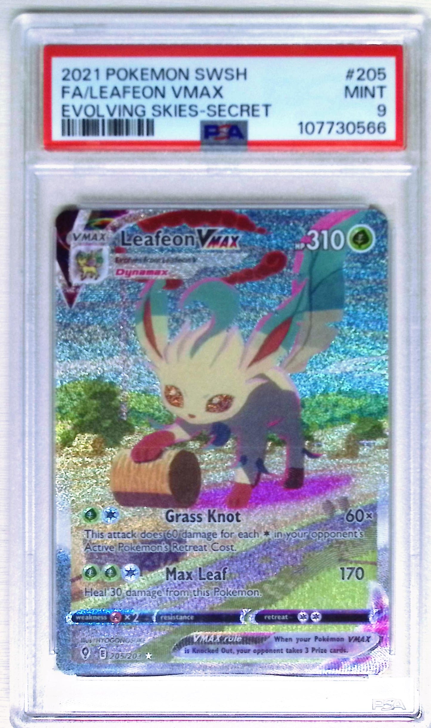 Leafeon VMAX #205 (Pokemon Evolving Skies) in PSA Graded Pokemon Singles