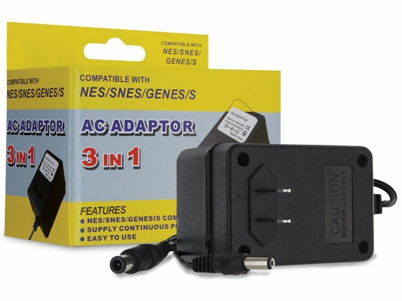 3 In 1 AC Adapter for Original Nintendo, Super Nintendo, and Sega Genesis (Model 1)